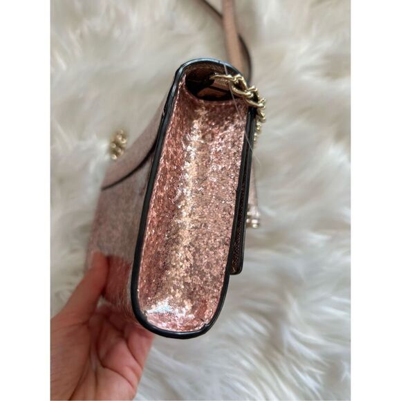 KATE SPADE NEW YORK pale pink GLITTER crossbody bag retails for $350 - Picture 7 of 9
